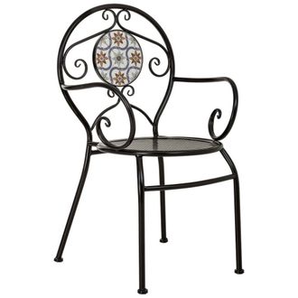 Wanderlust Deco Sillon de mosaico y forja negro 58x54x88h cm