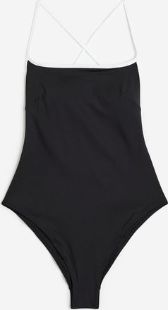 H&M Badeanzug High Leg - Schwarz