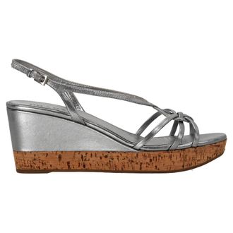 Prada Prada Platform Wedge Sandalen in Zilver Leer