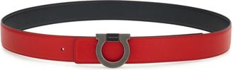Ferragamo Gancini leather belt - men - CALFSKIN - 115 - Black