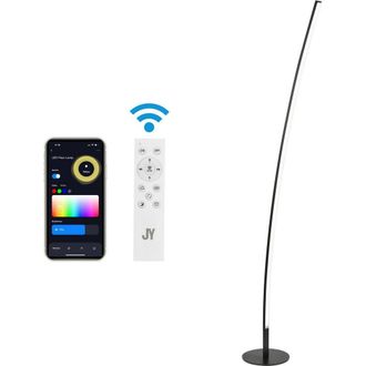 Jonathan Y Designs Malthe 71 Modern Contemporary Aluminum/Iron Arc Integrated LED Floor Lamp, Black at Nordstrom