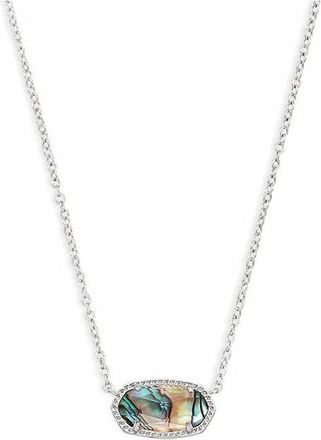 Kendra Scott Elisa Pendant Necklace Rhodium/Abalone Shell