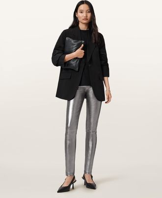 AllSaints Cora High-Rise Leather Leggings