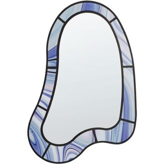 Beliani Beliani - Espejo De Pared Moderno Con Forma Irregular Y Ganchos De Cristal Y Mdf Violeta Montsec