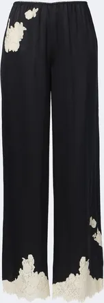 D&ocirc;en D&ocirc;en Lavon lace-trimmed silk satin wide-leg pants