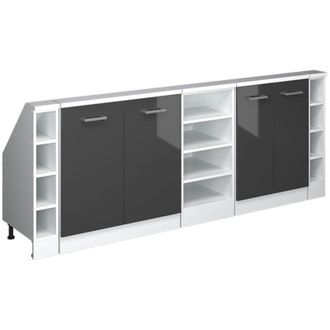 Vicco Set di mobili sottotetto Rion, Antracite lucido/bianco, Set di 5, Vicco