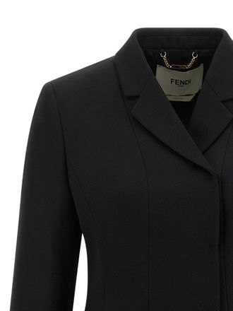 Fendi Virgin Wool Blazer - Black
