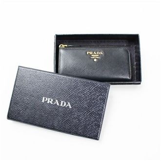 Prada Black Leather Coin Purse/Coin Case (Pre-Owned)