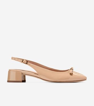Cole Haan Womens Patsy Bow Slingback Pumps - Beige Size 10.5
