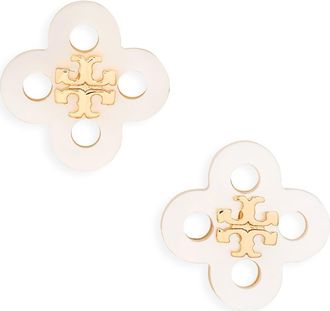 Tory Burch Forget Me Not Stud Earrings in Tory Gold /Mother Of Pearl at Nordstrom