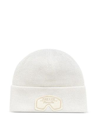 Bogner goggle patch beanie - women - Virgin Wool/Acrylic - One Size - White