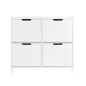 SoBuy Organizador para zapatos con 4 puertas blanco