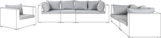 Beliani Fundas De Coj&iacute;n Para Exterior De Tela Gris Con Cremallera Maestro Ii