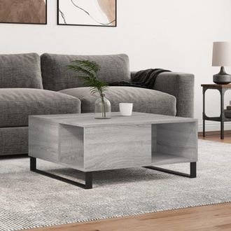 vidaXL Mesa De Centro Madera Contrachapada Gris Sonoma 80x80x36,5 Cm Vidaxl