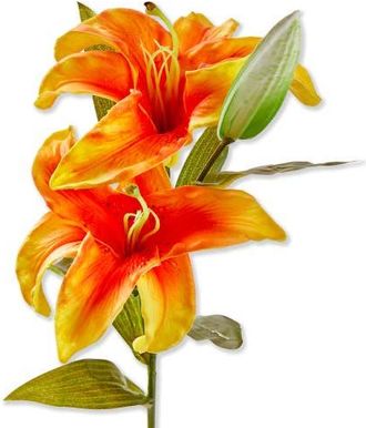 Tag Soft Touch Faux Lily Stem Orange Orange Plastic Spring at Nordstrom