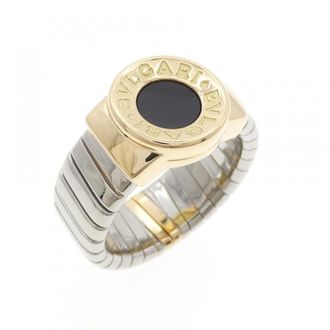 Bulgari Yellow Gold (18K) Stainless Steel Band Ring (Pre-Owned)
