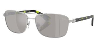 Burberry Light Grey MIrror Silver Rectangular Mens Sunglasses BE3163 10056G 60
