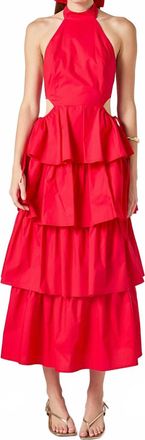 endless rose Cherry Backless Dress In Red