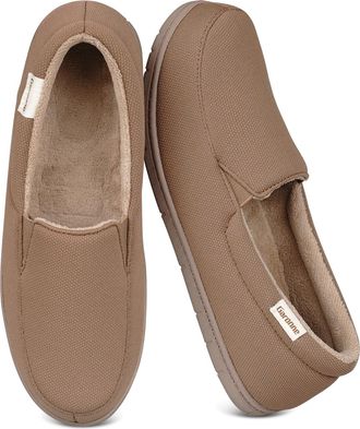 Garonne Womens Minimalist Slippers with Removable Padded Insole, Non-Slip Slippers for Bedroom, Indoor/Outdoor, Dark Beige, 9 UK