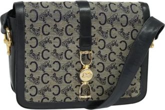Celine Pre-owned Canvas celine-bags - Dames - Vintage Schoudertas - Blauw - ONE Size - Leer - Vintage