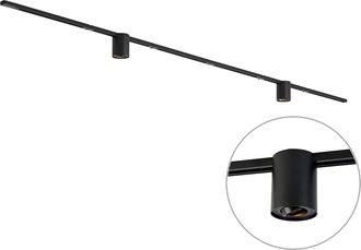 QAZQA Qazqa Sistema De Iluminaci&oacute;n De Riel Moderno Negro Con 2 Focos