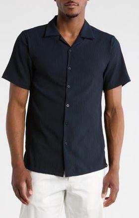 T.R. Premium Relaxed Fit Camp Shirt in Navy at Nordstrom Rack, Size Xx-Large