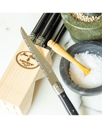 Jean Dubost Laguiole Set Of 6 Steak Knives In Block