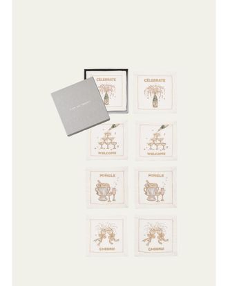 Kim Seybert Cheers Embroidered Cocktail Napkins, Set of 8