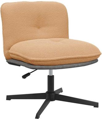 vidaXL Vidaxl - Silla De Oficina Giratoria Tejido Imitaci&oacute;n Lana Rizada Beige