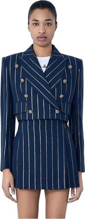 Vivienne Westwood Cut-Off Blazer - Dames - Blazers - Blauw - L - Jassen
