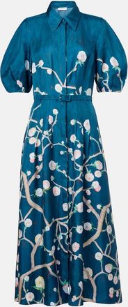 Gabriela Hearst Abito chemisier Maude in seta con stampa floreale