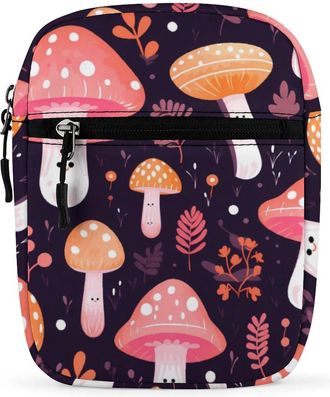 Generic Cute Mushrooms Crossbody Bag Adjustable Satchel Cute Shoulder Bag Lightweight Sling Bags