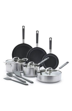 GreenPan x Bobby Flay Professional Ceramic Nonstick 13-Piece Cookware Set in Stainless Steel at Nordstrom