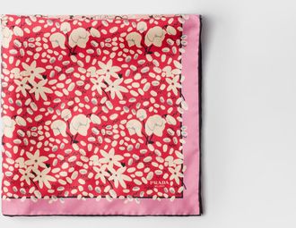 Prada Printed silk twill scarf, 55 X 55 cm