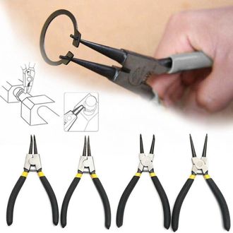 Trade Shop Trade Shop - Set 4 Pinze Per Anelli Elastici Interni Esterni 170mm 7 Dritte Angolo 90&deg;