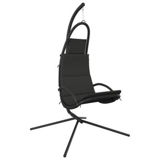 vidaXL Silla Colgante Jard&iacute;n Con Coj&iacute;n Acero Y Tela Oxford Gris Oscuro Vidaxl