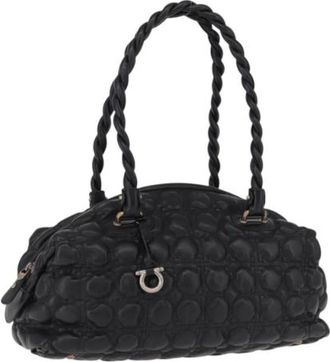 Ferragamo Pre-owned Boston Bag - Dames - Vintage Schoudertas - Zwart - ONE Size - Leer - Vintage