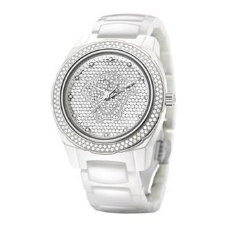 Versace DV One Full Diamond - Dames - Horloges - Wit - ONE Size - Accessoires