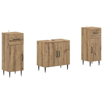 vidaXL Juego De Gabinete De Ba&ntilde;o De 2 Piezas Haarlem Roble Artisan Vidaxl