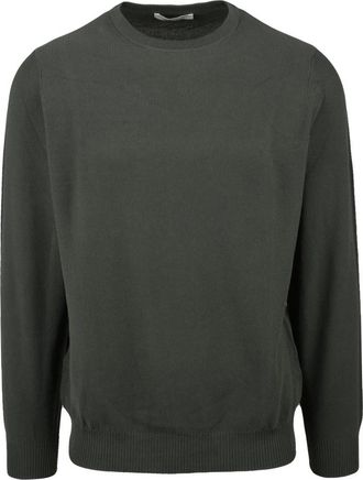 FILIPPO DE LAURENTIIS Maglioncino Girocollo - Heren - Ronde hals truien - Groen - 3XL - Katoen - Truien & Vesten