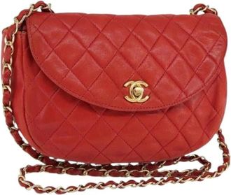 Chanel Pre-owned Cross Body Bags, female, Red, Size: ONE SIZE Pre-owned Vintage Leather Cross Body Bag