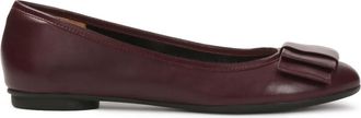 Kazar Ballerinas in kastanjebruin met een strik - Dames - Ballerinas - Bruin - 38 EU - Leer - Schoenen