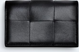 Bottega Veneta Cassette Business Card Case - Black - Woman - 50% Lambskin & 50% Calfskin