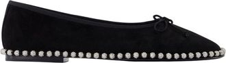 Alexander Wang Alexander Wang, Ballerinas, female, Black, Size: 11 US Black Leather Ballerinas with Ballchain Detail