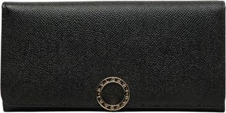 Bulgari Black Leather Long Wallet (Bi-Fold) (Pre-Owned)