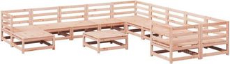 vidaXL Juego de sofás de jardín 12 pzas madera maciza de abeto Douglas Vidaxl