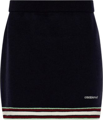 Casablanca Merino Knit Tennis Skirt - Dames - Korte rokken - Blauw - XS - Wol - Rokken