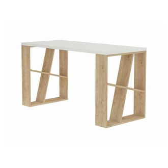 Dmora Escritorio efecto madera roble blanco 140x60 h75 cm