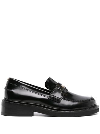 Maje Mocassini in pelle con dettaglio Clover - Nero