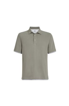 Brunello Cucinelli Piqu&eacute; polo shirt in Khaki at Nordstrom, Size Xxx-Large Eu